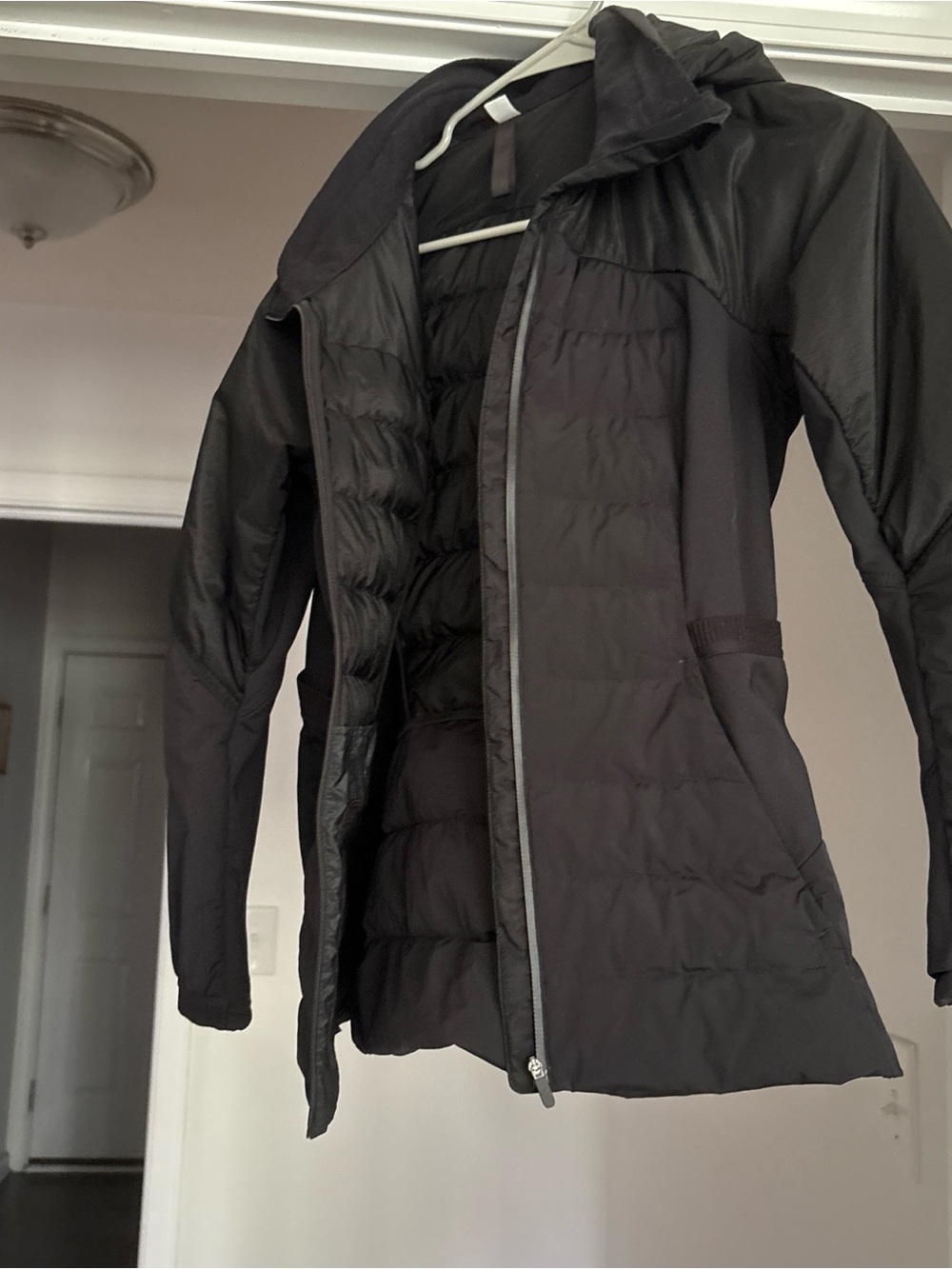 lululemon athletica Black Quilted Long Puffer Jacket
